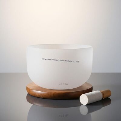 quality  6-12 inch 432Hz White Frosted Crystal Singing Bowl for Sound Healing and Meditation factory