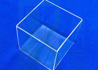 Cuboid Container Quartz Urn Clear Cube Size One Side Open Hardened