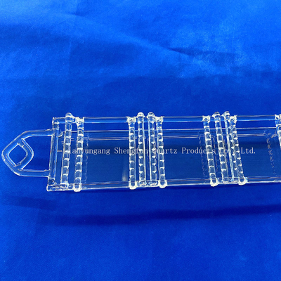 Customized Transparent Semiconductor Photovoltaic Fused Silica Boat Quartz Glass Wafer Carrier