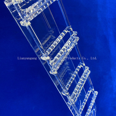 Customized Transparent Semiconductor Photovoltaic Fused Silica Boat Quartz Glass Wafer Carrier
