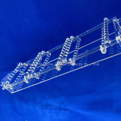 Customized Transparent Semiconductor Photovoltaic Fused Silica Boat Quartz Glass Wafer Carrier