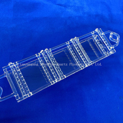 Customized Transparent Semiconductor Photovoltaic Fused Silica Boat Quartz Glass Wafer Carrier