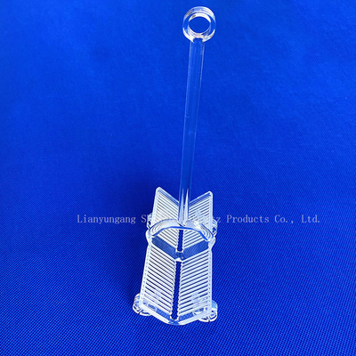 Customized Transparent Semiconductor Photovoltaic Fused Silica Boat Quartz Glass Wafer Carrier