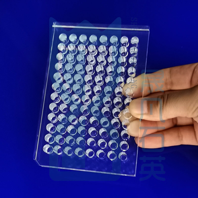 Heat Resistant Fused Silica Quartz Glass Plate Drilled Hole Clear Quartz Plate