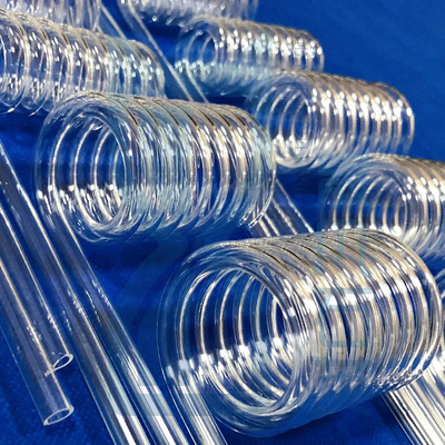 Professional Custom High Temperature Resistant Transparent Quartz Spiral Tube