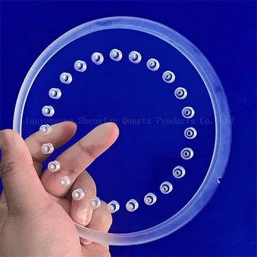 Professional Custom High Temperature Resistant Transparent Perforated Quartz Step Sheet