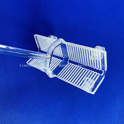 Custom High Light Transmittance High Purity Full Transparent Slotted Quartz Rod Quartz Boat