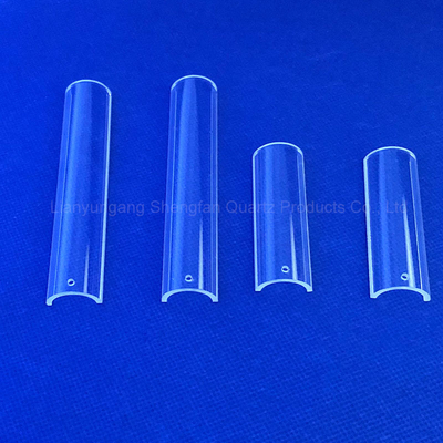 Transparent Semicircle Quartz Glass Tube High Hardness