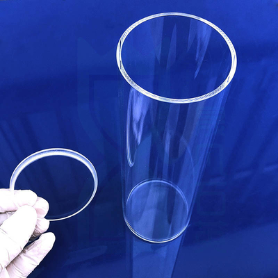 SiO2 Fused Quartz Tube One End Sealing Bottom Or Round Bottom
