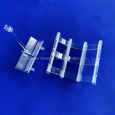 Custom High Temperature Annealing Furnace Fused Slotted Quartz Rod Welded Quartz Boat Discharge Silicon Wafers