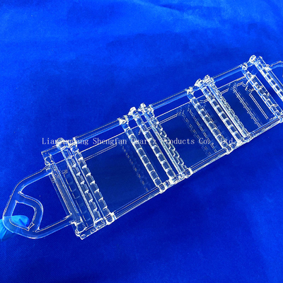 Custom High Temperature Annealing Furnace Fused Slotted Quartz Rod Welded Quartz Boat Discharge Silicon Wafers