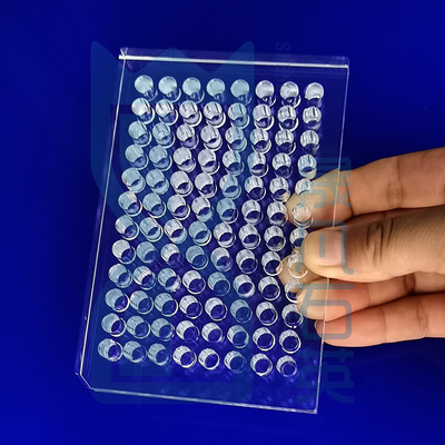 CNC Custom Quartz 96 Well Plate Transparent Non Frosted
