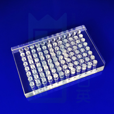 CNC Custom Quartz 96 Well Plate Transparent Non Frosted