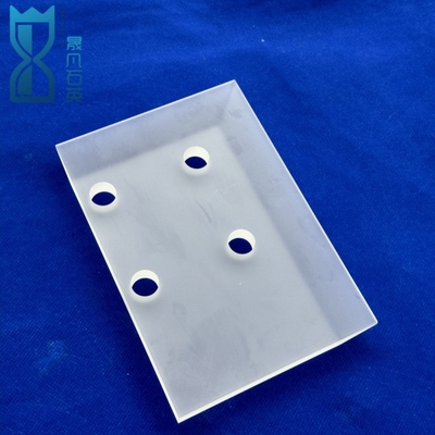 Custom Glass Round Frosted Shaped Plate Laser Perforated Quartz Disk Quartz Plate