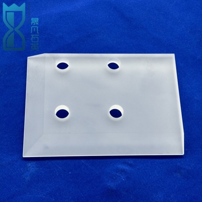 Custom Glass Round Frosted Shaped Plate Laser Perforated Quartz Disk Quartz Plate