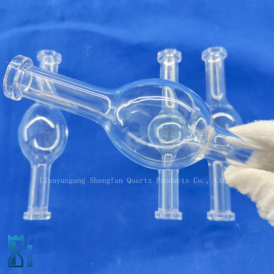 Custom High Performance Glass Blowing Polish Transparent Quartz Instrument One Ball Drying Tube