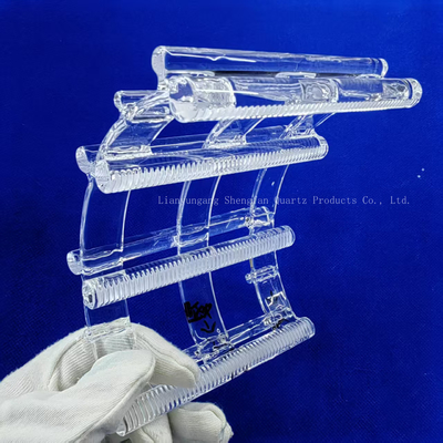 Custom Silicon Wafer Cleaning Rack Quartz Groove Boat High Temperature Resistant