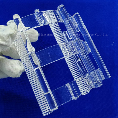 Custom Silicon Wafer Cleaning Rack Quartz Groove Boat High Temperature Resistant