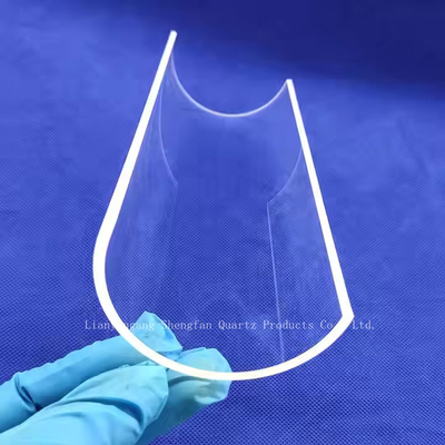Custom High Temperature Resistant Transparent Semicircular  Quartz Glass Tile