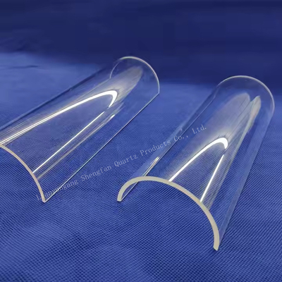 Custom High Temperature Resistant Transparent Semicircular  Quartz Glass Tile