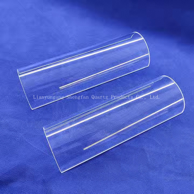 Custom High Temperature Resistant Transparent Semicircular  Quartz Glass Tile