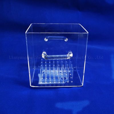 Factory  Customized Fused Silica Quartz Glass Container With handle