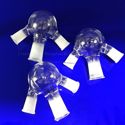 Three-Neck Flask with Clear Quartz Plate Handcrafted in Wrought and Cut Processing Service