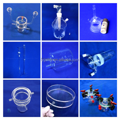 High Temperature Resistance Quartz Glass Retort Quartz Glass Reactor For Laboratory