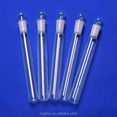 Factory-made high-temperature-resistant transparent round-bottom quartz test tubes with stoppers