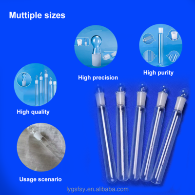 Factory-made high-temperature-resistant transparent round-bottom quartz test tubes with stoppers