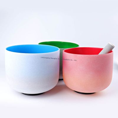 Alchemy Magic Colorful Clear Quartz Crystal Singing Bowl Set Sound Therapy Healing Bowl Products For Sound Therapy