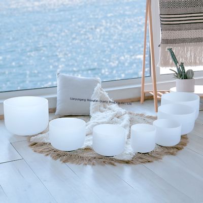 High Transmittance Crystal Singing Bowl Set with Chakra Healing and Digital Musical Scale for Meditation