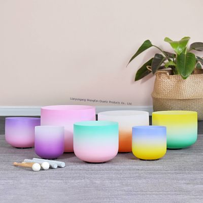 Pure Quartz Crystal Singing Bowl Set with Harmonic Resonance for Grounding Effect and Meditation