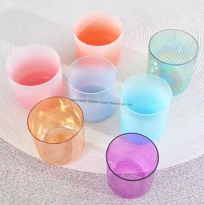 Pure Quartz Crystal Singing Bowl Set with Harmonic Resonance for Grounding Effect and Meditation
