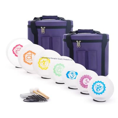 6-12inch Customizable Crystal Singing Bowl Set with Free Mallets and O Rings for Chakra Healing