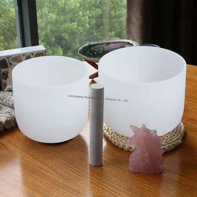 Pure Quartz Crystal Singing Bowl Set with Harmonic Resonance for Grounding Effect and Meditation