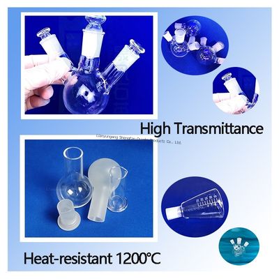 Support Custom Fused Silica Quartz Glass Flask With  29/32 24/29  Joint