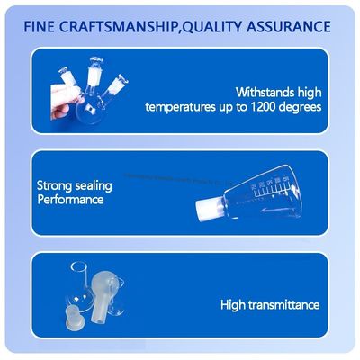 China Supplies High Quality Quartz  Glass Flask With 3 Neck For Lab Use