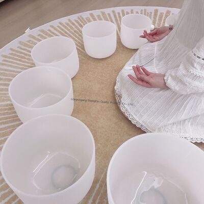 Wholesale 6-12inch Customizable Quartz Singing Bowl Set with Free Mallets and O Rings for Chakra Healing