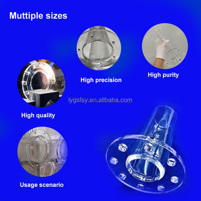 High Purity 99.99% Corrosion resistant fused quartz glass tube and quartz flange tube