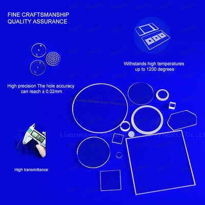 Manufacturer Support Custom  Fused  Thick Quartz Sheet  With Hole