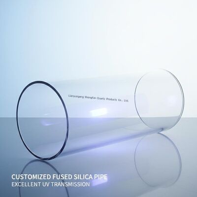 Customized Large Diameter Fused Silica Pipe Semiconductor Quartz Glass Tube Excellent UV Transmission