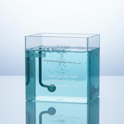 Quartz Glass Square Tank For Laboratory Use In Corrosion Resistant Measuring Fluids