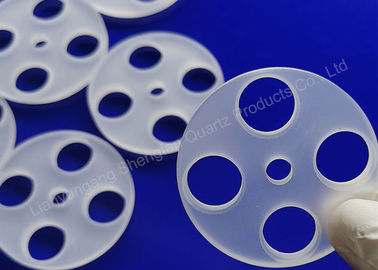 Transparent Round Holes Fused Silica Quartz Glass Sheet
