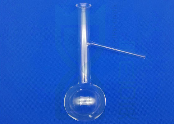 Transparent Narrow Neck Quartz Glass Round Bottom Flask for Laboratory