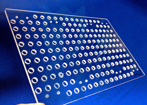 Customized Square Shape Laser Drilling Precision Glass Machining Clear Quartz Glass Plate