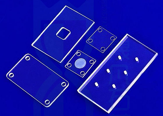 Acid Resistance Custom Transparent Fused Silica Plate With 1mm Holes