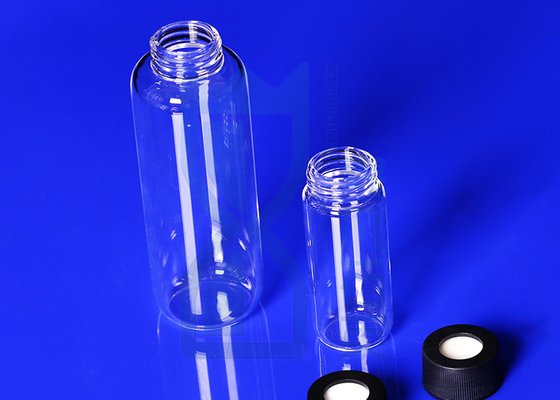 Clear Fused Silica 2.2g/Cm3 Quartz Reagent Bottle With Screw Thread Cap