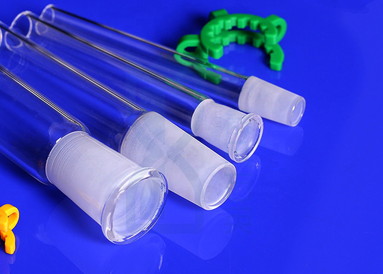 Alkali Resistance Pure Quartz Test Tube High Purity Clear Ground Joint Mouth For Lab