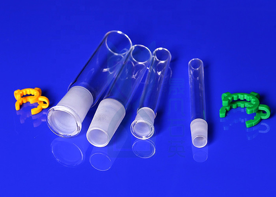 Customize Morse 6.5 Quartz Glass Test Tube With Ground Joints And Side Tube